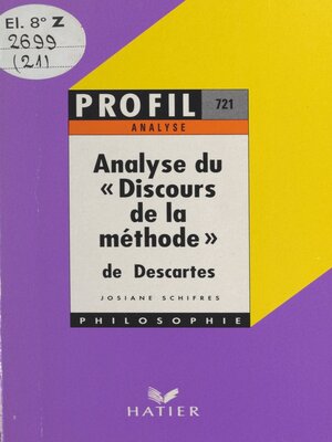 cover image of Discours de la méthode, 1637, Descartes